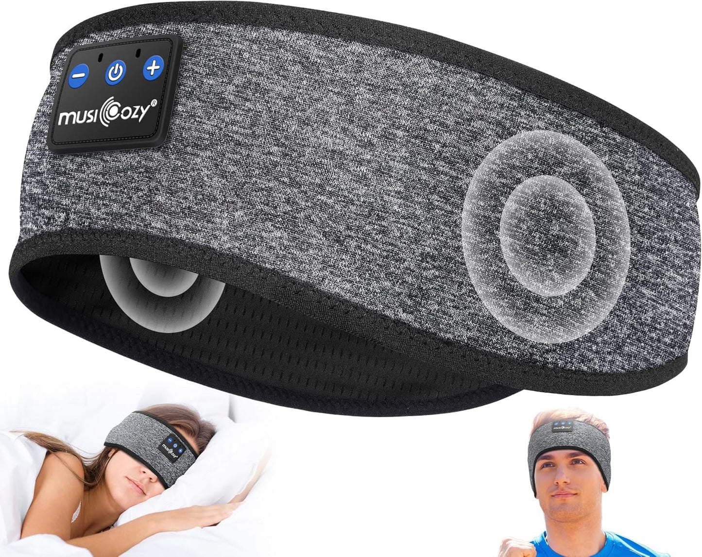 Bluetooth 5.4 Sleep Headphones Headband Sports Wireless Audio | Earbuds 2 in 1 Design with Breathable Stretch Fabric, HD Stereo Sound Speakers for Workout Yoga Running, Nighttime Sleep Use