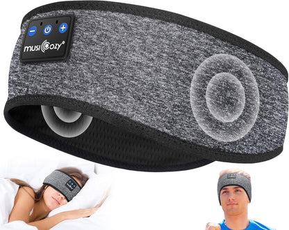 Bluetooth 5.4 Sleep Headphones Headband Sports Wireless Audio | Earbuds 2 in 1 Design with Breathable Stretch Fabric, HD Stereo Sound Speakers for Workout Yoga Running, Nighttime Sleep Use