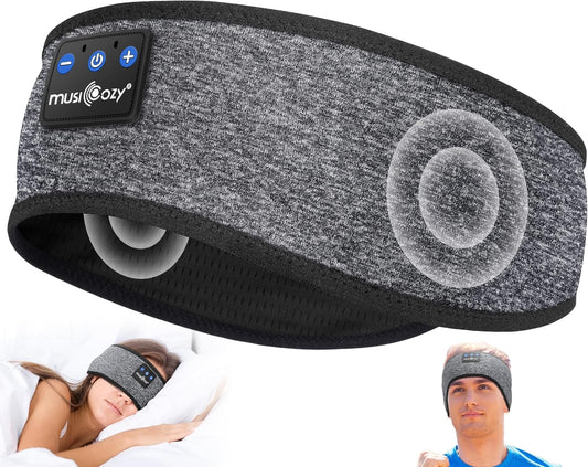Bluetooth 5.4 Sleep Headphones Headband Sports Wireless Audio | Earbuds 2 in 1 Design with Breathable Stretch Fabric, HD Stereo Sound Speakers for Workout Yoga Running, Nighttime Sleep Use