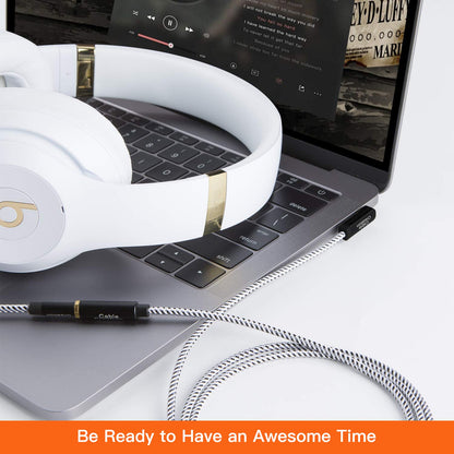 Headphone Extension Cable 15FT, 3.5Mm Audio Extension Cord | 90-Degree Right Angle Male to Female Aux Extender Stereo Audio Cable Nylon Braided for Smartphones, Media Player, 4.5M