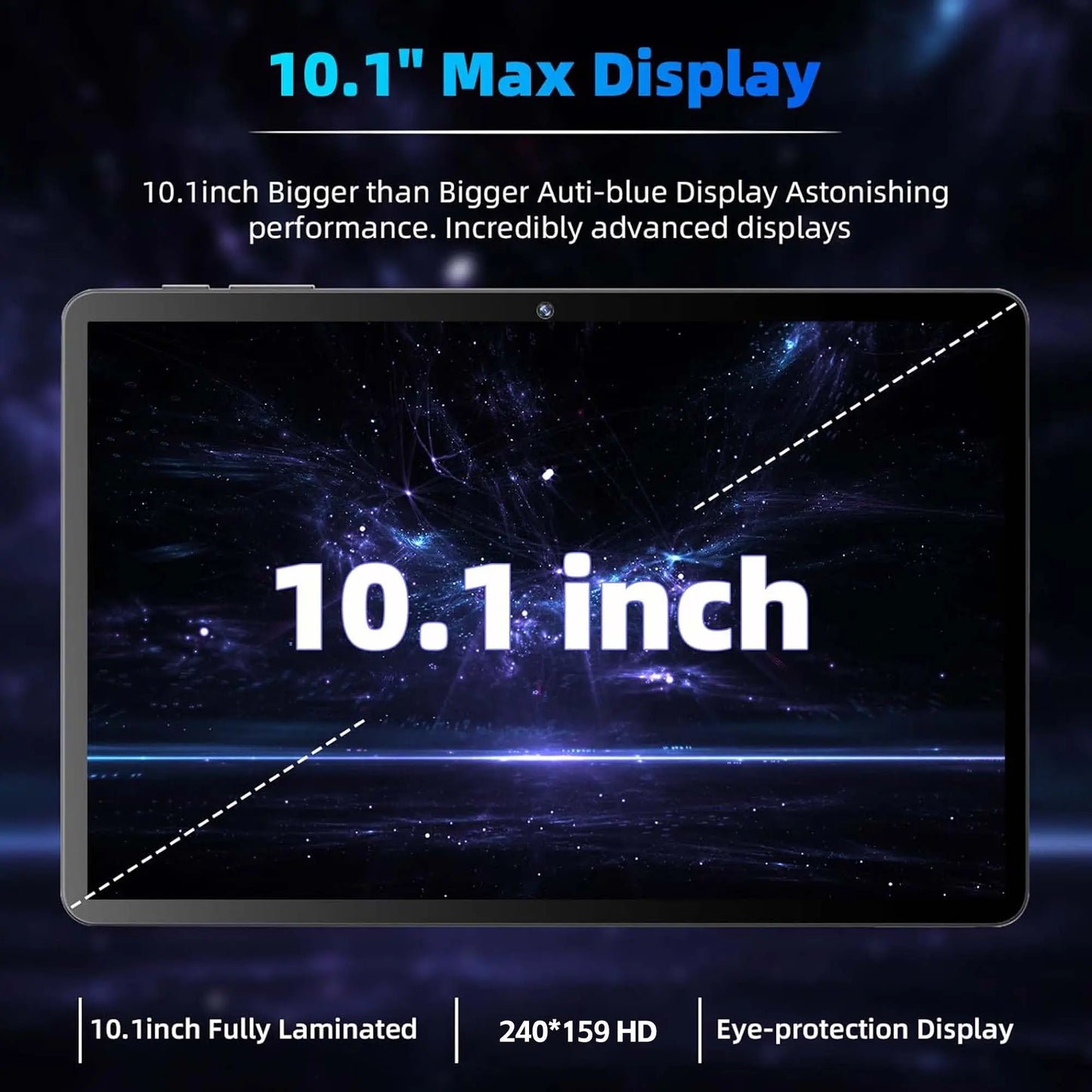 10.1" 2K Display Android 14 Tablet Bundle, 8+256GB, Wifi & SIM Supported, Home Tablet for Streaming, Reading & Browsing W/ Keyboard, Mouse, Stylus Set