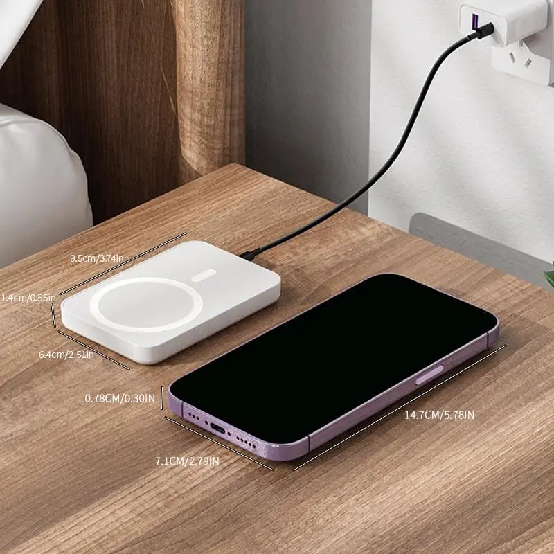 Magnetic Wireless Power Bank, 5000Mah Compact Mobile Device Charger for Iphone 12-17 Series, Magsafe Case Compatible Portable Charger, Back to School Essentials & Haul Item