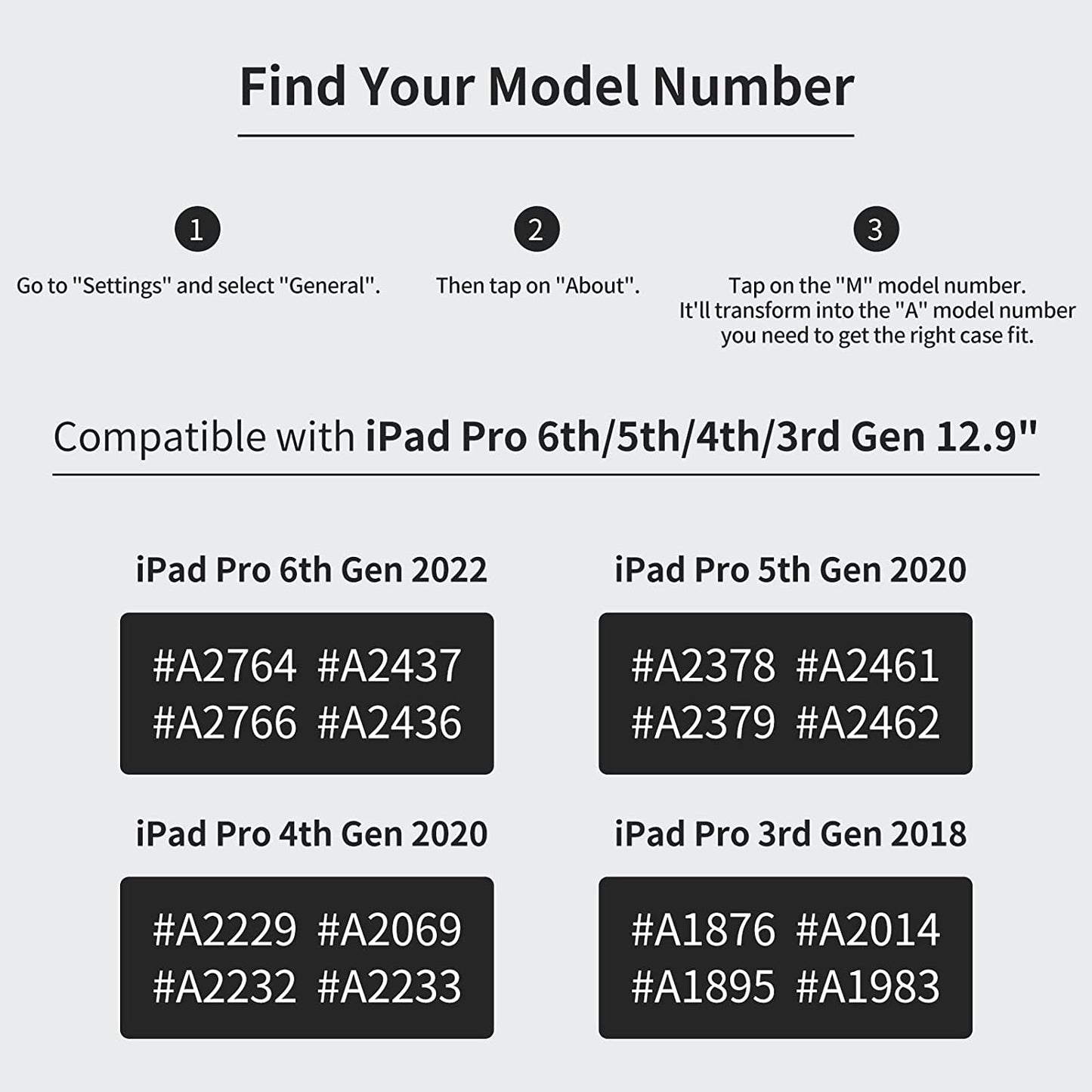 Case for Ipad Pro 12.9 2022 6Th/5Th/4Th/3Rd Generation | with Pencil Holder Pocket Folio Stand Cover Soft TPU Back Shockproof , Auto Sleep/Wake,Vegan Leather