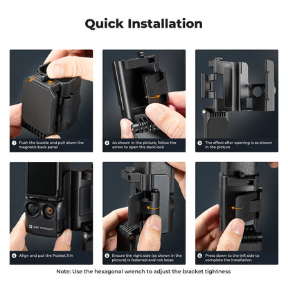 K&F CONCEPT Camera Magnetic Mount Stand - Compatible with Xtra Muse, Pocket 3/XTRA; Desktop Support Base Bracket, Multi-Function Suction Expansion Adapter Frame Accessory, Cam, Digital Camera