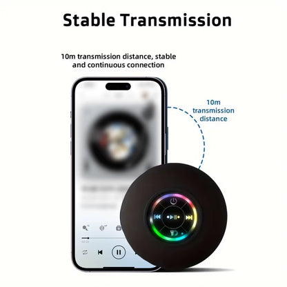 Bathroom IPX4 Waterproof Wireless Colorful LED Light Bluetooth Speaker Suction Cup Mini Portable Speaker Outdoor Stereo Speaker
