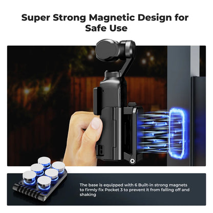 K&F CONCEPT Camera Magnetic Mount Stand - Compatible with Xtra Muse, Pocket 3/XTRA; Desktop Support Base Bracket, Multi-Function Suction Expansion Adapter Frame Accessory, Cam, Digital Camera