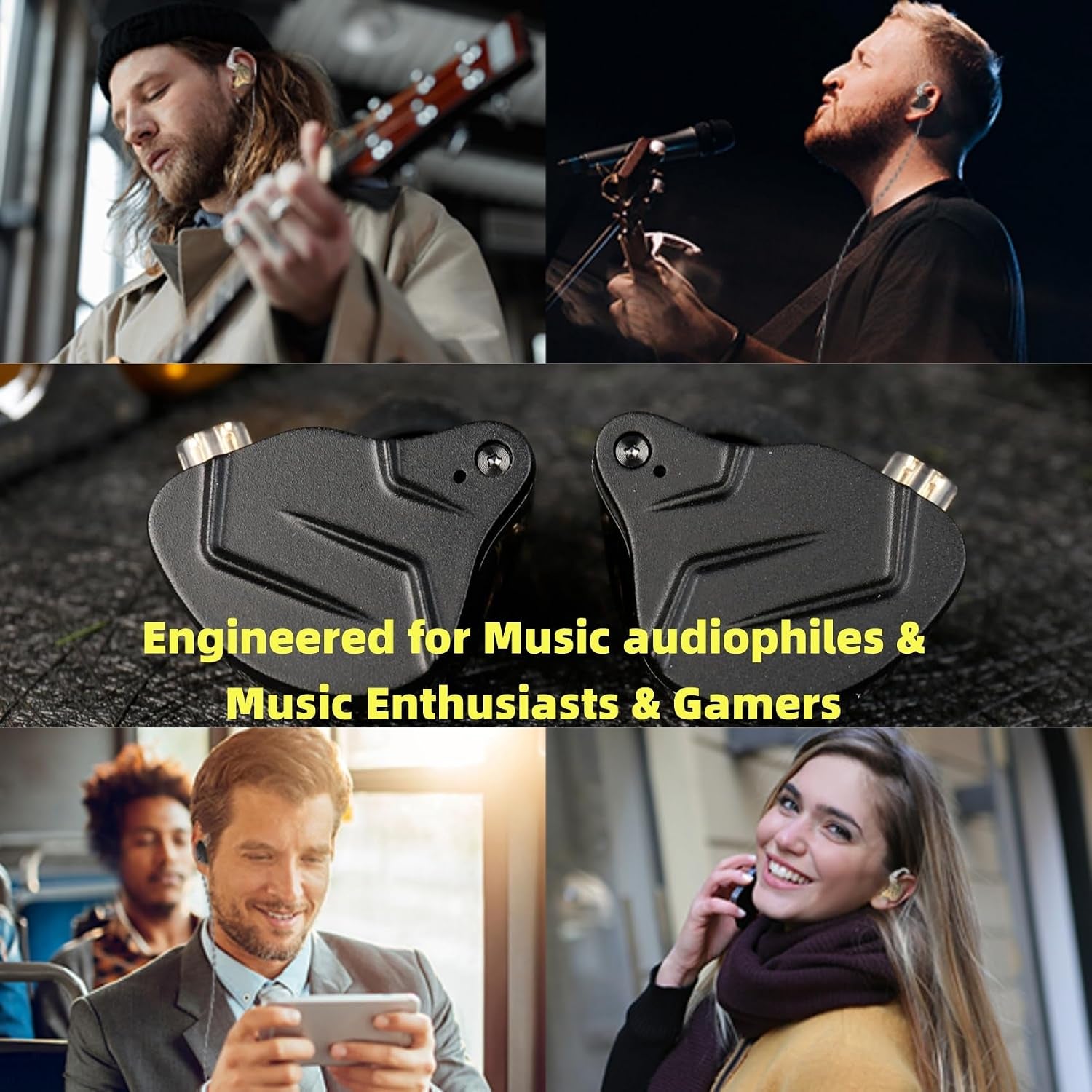 KZ ZSN PRO X in Ear Monitor Headphones Gaming Earbuds, High Fidelity Wired Earbuds, Hybrid Dual Driver IEMS Earphones with 1BA 1DD Detachable Tangle-Free Cable for Computer Tablet (Gold, without Mic)