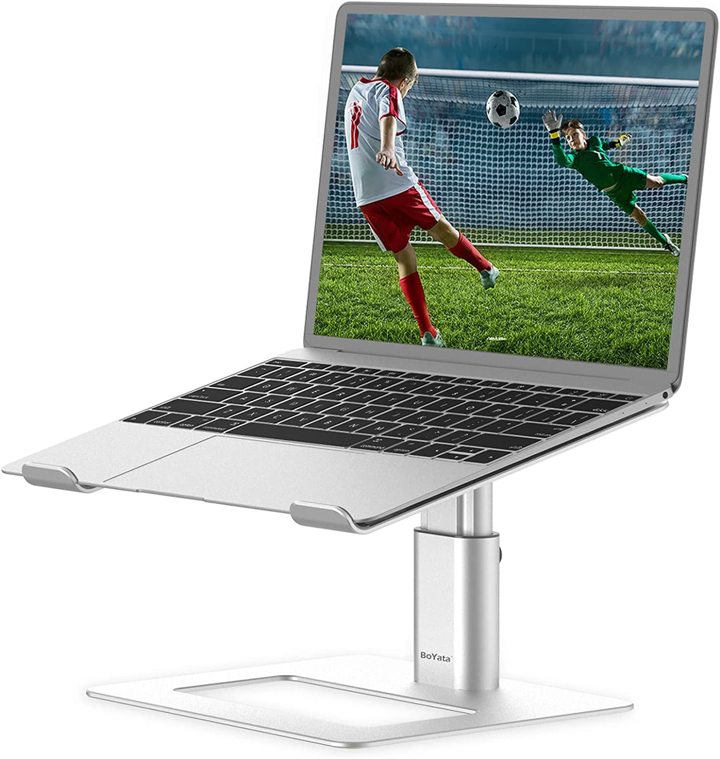 Laptop Stand, Height Adjustable Laptop Riser for 11-17" Laptops | Ergonomic Laptop Stand for Desk, Ventilated with U-Shaped Open Design, Sturdy Notebook Stand for 10-17'' Laptops, Silver