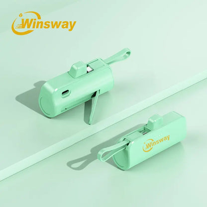 Mini 5000Mah Portable Charger, Built-In Cables for Iphone/Android, Fast Power Bank with LED Display, Compact Battery Pack External Battery