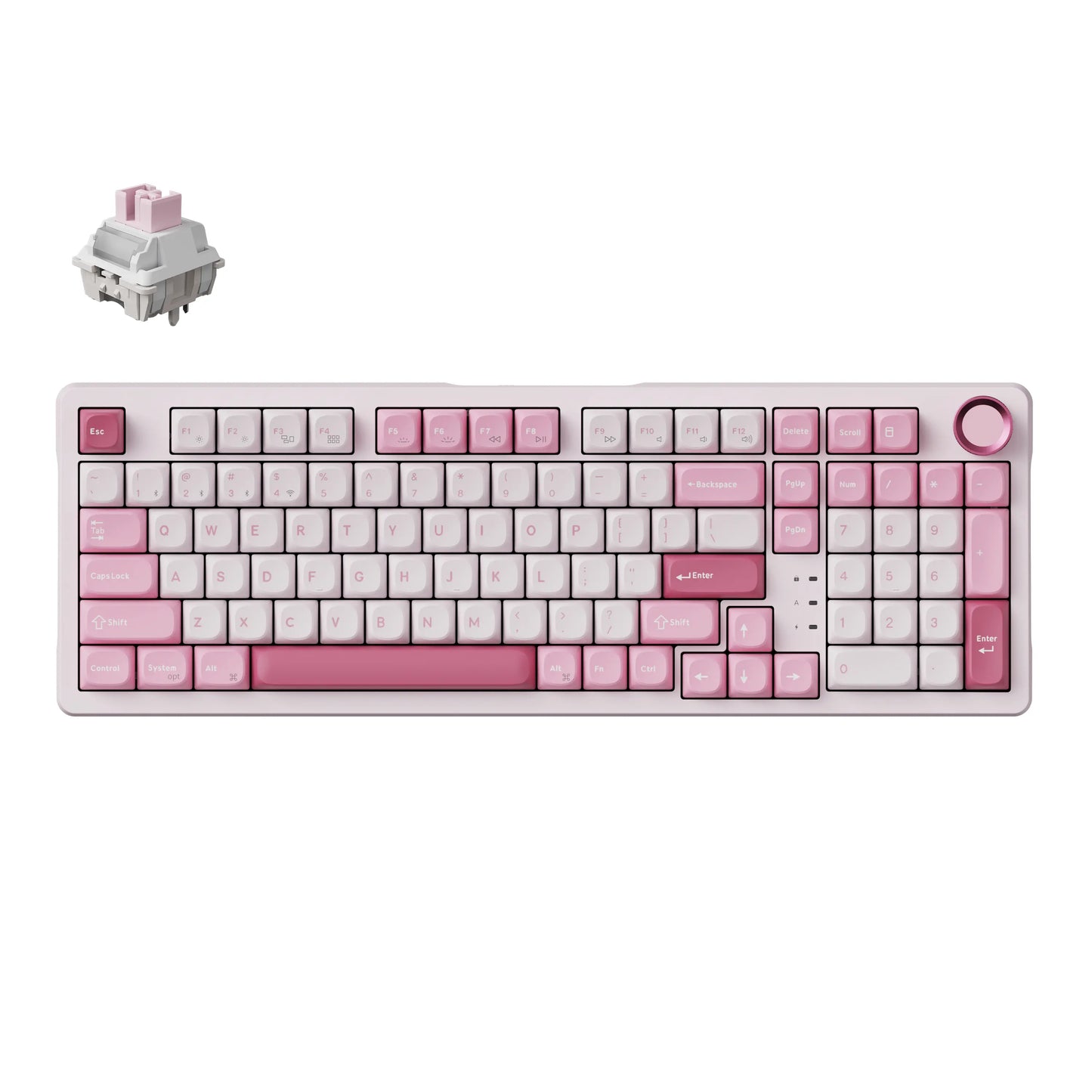 Keychron J3SE 96% Layout Wireless Custom Mechanical Keyboard, 2.4Ghz/Bluetooth/Wired Triple Mode, Hot-Swappable with Keychron Sakura Milk Switches, Programmable Macros via Launcher Web App, Gaming & Office