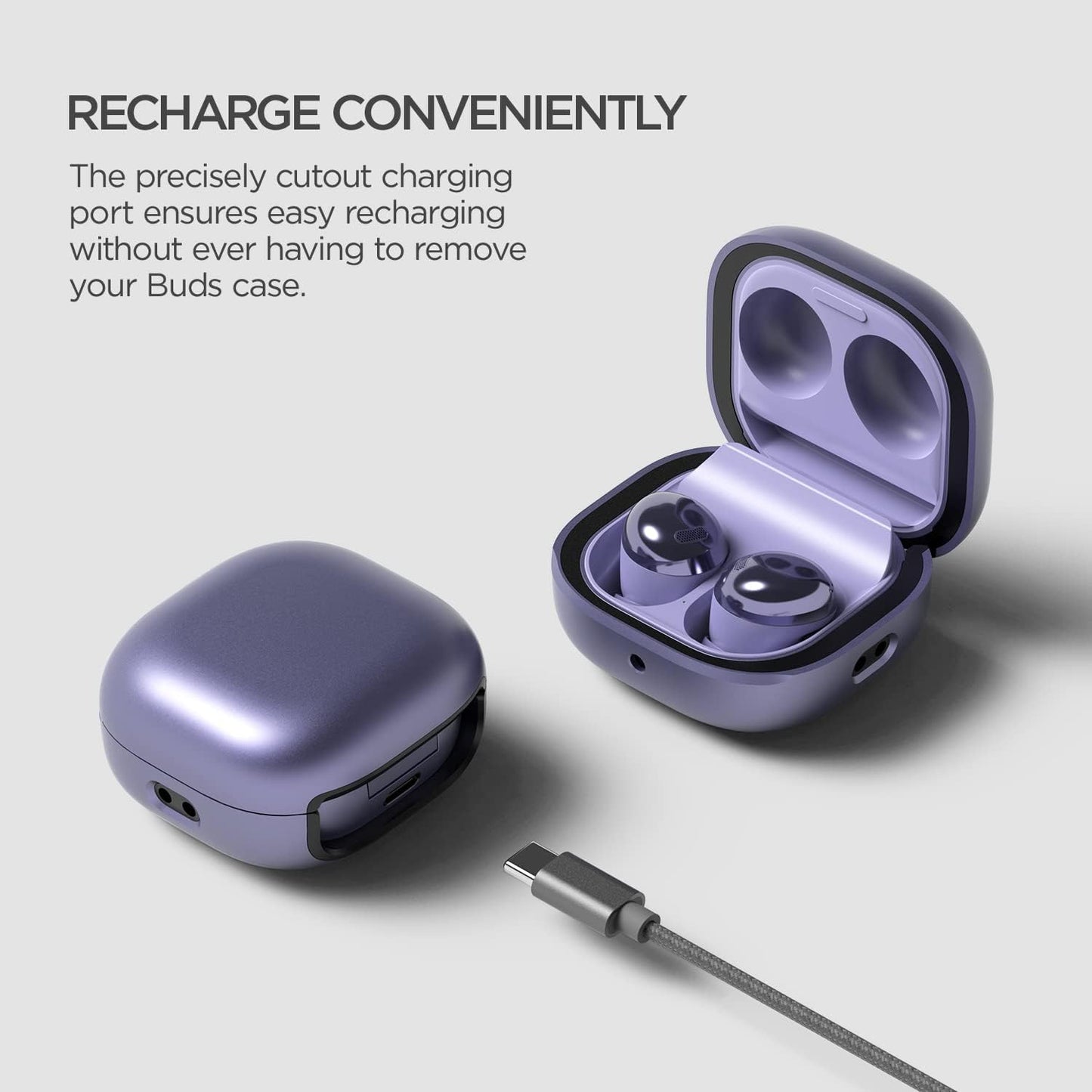 Modern Galaxy Buds Case (2023, 2022, 2021, 2020) - Purple
