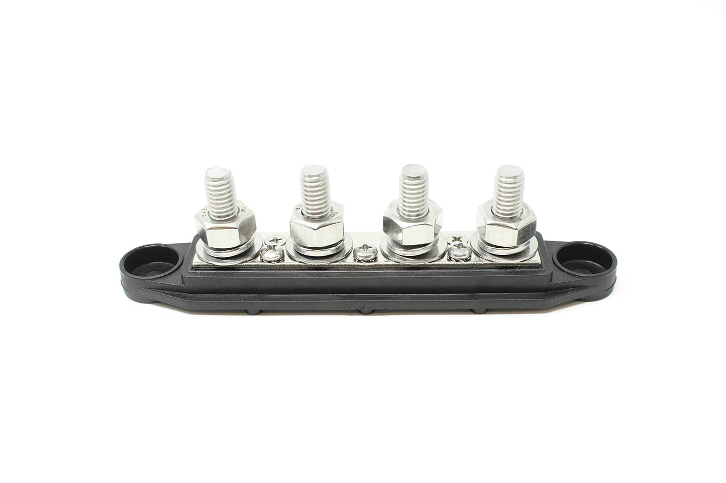 4 Post Power Distribution Block Bus Bar Pair with Cover - Made in the USA - 250 Amp Rating – Marine Bus Bar, Automotive, and Solar Wiring – Battery Terminal Distribution Block - (3/8” Black)