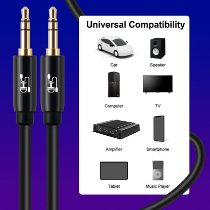 Aux Cable, 3.5Mm Audio Cable Aux for Car Auxiliary Audio Stereo Cable 3.5Mm Cord Premium Sound Dual Shielded with Gold Plated Connectors-20Feet