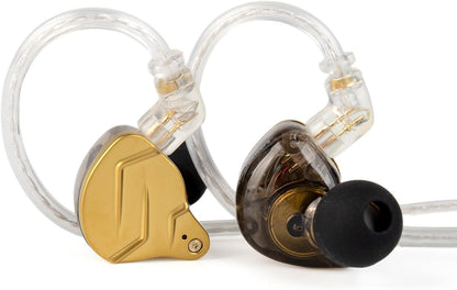 KZ ZSN PRO X in Ear Monitor Headphones Gaming Earbuds, High Fidelity Wired Earbuds, Hybrid Dual Driver IEMS Earphones with 1BA 1DD Detachable Tangle-Free Cable for Computer Tablet (Gold, without Mic)
