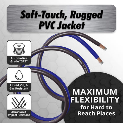 10 Gauge (50Ft) Copper Clad Aluminum CAA - Primary Automotive, Amplifier Power and Ground Cable, Battery Cable, Audio Speaker Stereo, RV Trailer Wiring Welding Cable