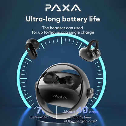 PAXA Ctbuds 2-In-1 Dual Earbuds Wireless Headphones with Bluetooth 6.0, In-Ear & Clip-On Design, Stable Connection, IPX5 Waterproof & Dust Resistant, Lightweight Comfortable Fit, Wireless Earbuds for Music & Calls, Compatible with Android & Ios