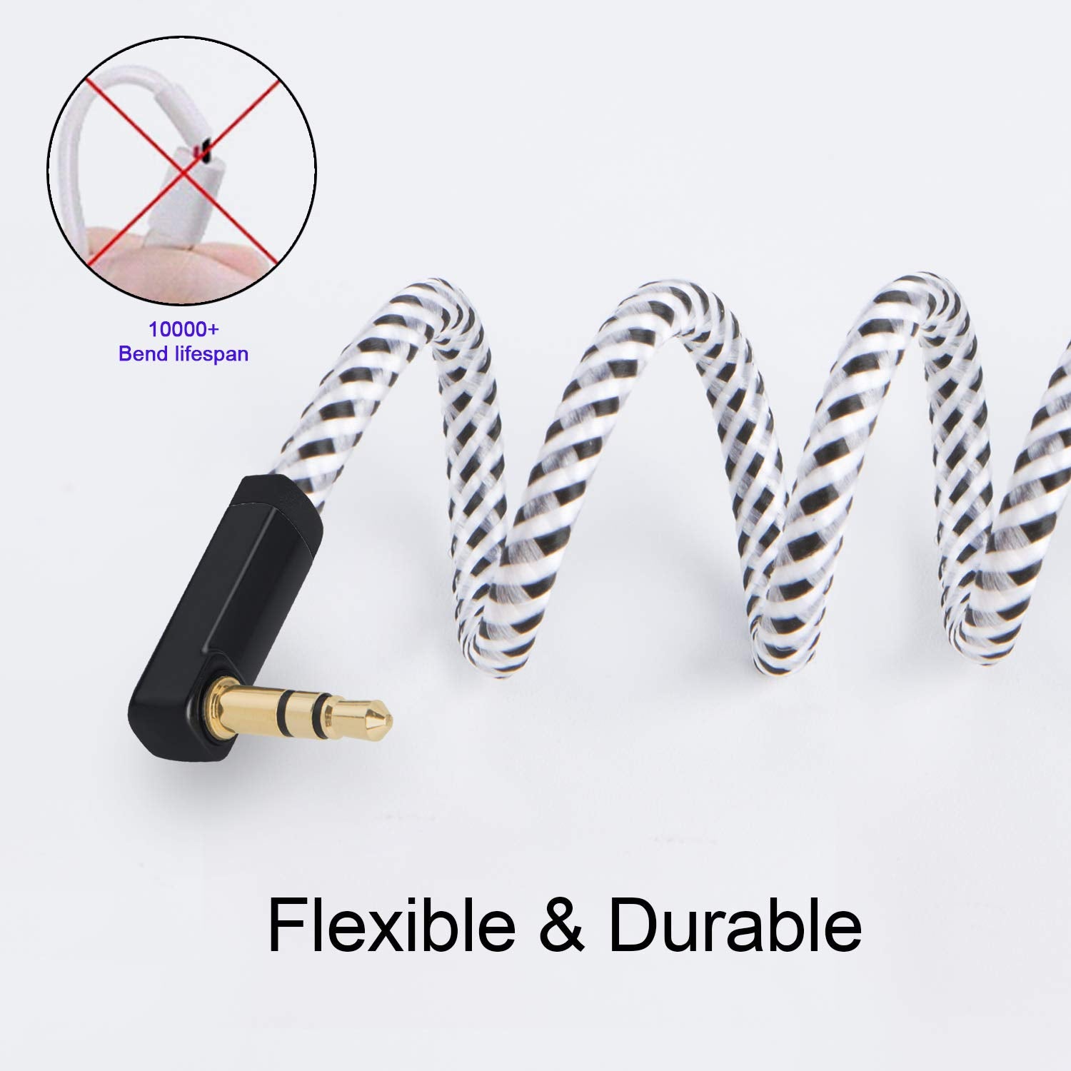 Headphone Extension Cable 15FT, 3.5Mm Audio Extension Cord | 90-Degree Right Angle Male to Female Aux Extender Stereo Audio Cable Nylon Braided for Smartphones, Media Player, 4.5M
