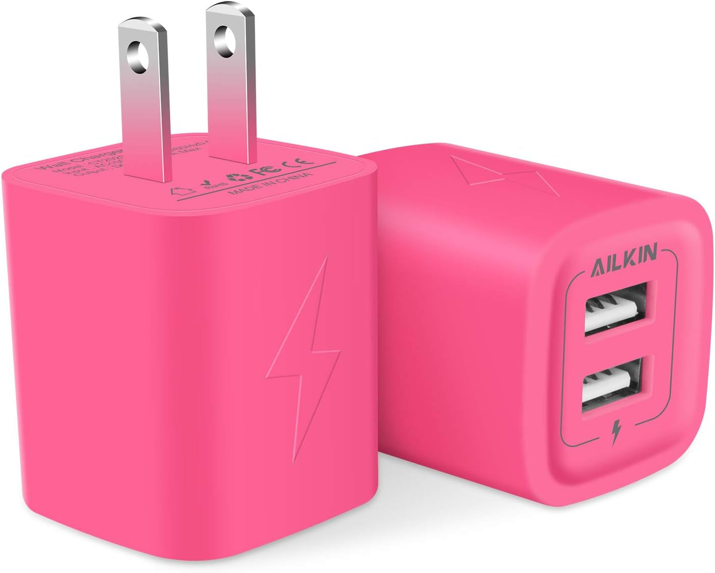 Wall Charger,  USB Plug Fast Charging Block Power Adapter Cube 2 Port | USB Charge Travel Brick Cell Quick Chargers Box for Iphone Samsung Galaxy USB Box Base Brick