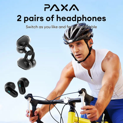 PAXA Ctbuds 2-In-1 Dual Earbuds Wireless Headphones with Bluetooth 6.0, In-Ear & Clip-On Design, Stable Connection, IPX5 Waterproof & Dust Resistant, Lightweight Comfortable Fit, Wireless Earbuds for Music & Calls, Compatible with Android & Ios
