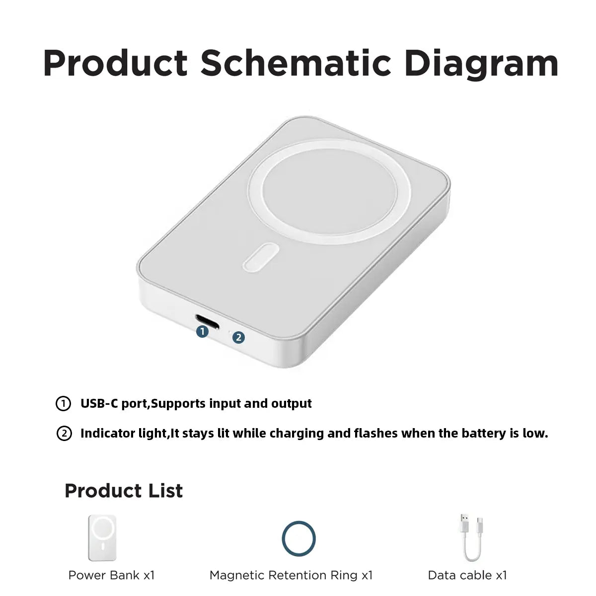 Magnetic Wireless Power Bank, 5000Mah Compact Mobile Device Charger for Iphone 12-17 Series, Magsafe Case Compatible Portable Charger, Back to School Essentials & Haul Item