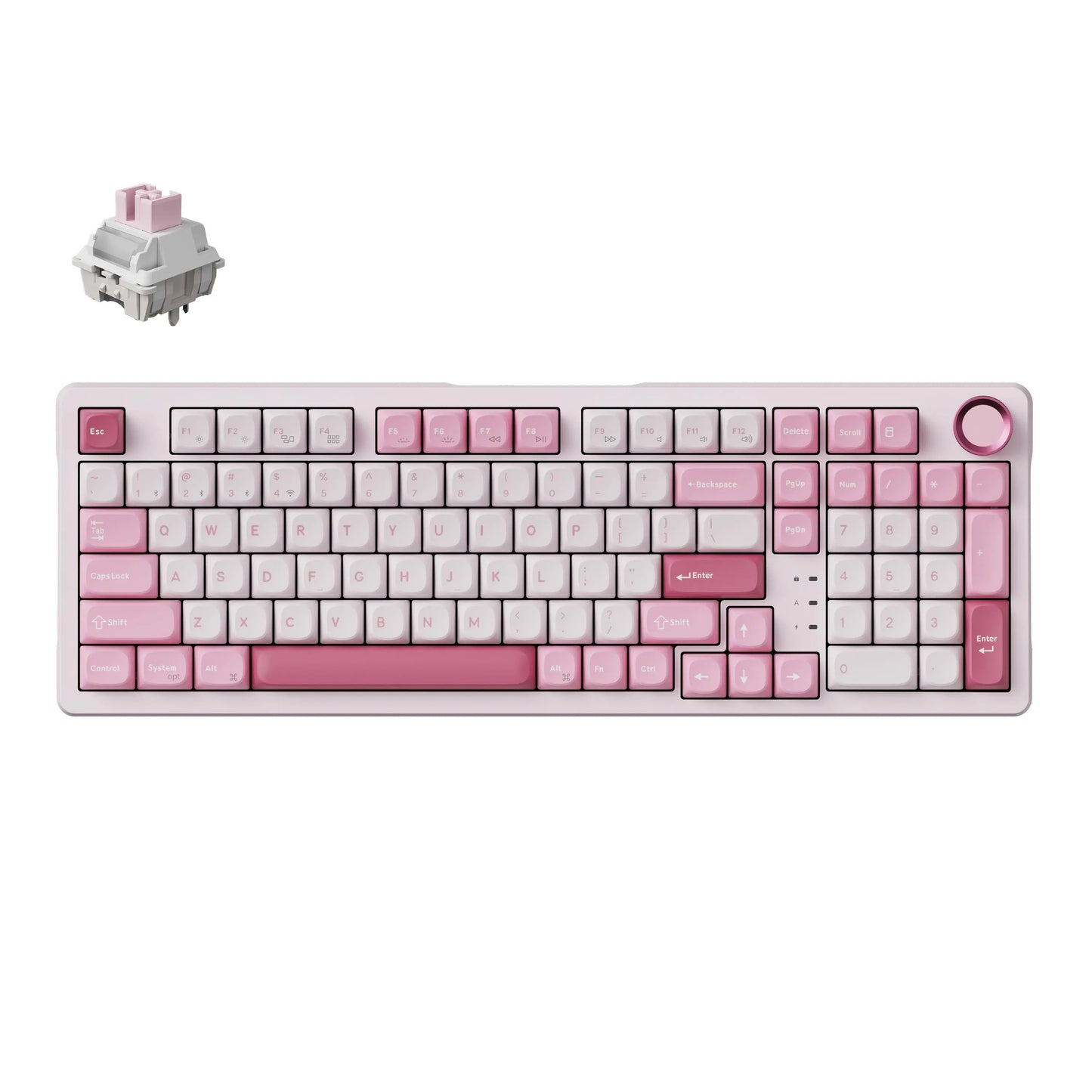 Keychron J3SE 96% Layout Wireless Custom Mechanical Keyboard, 2.4Ghz/Bluetooth/Wired Triple Mode, Hot-Swappable with Keychron Sakura Milk Switches, Programmable Macros via Launcher Web App, Gaming & Office