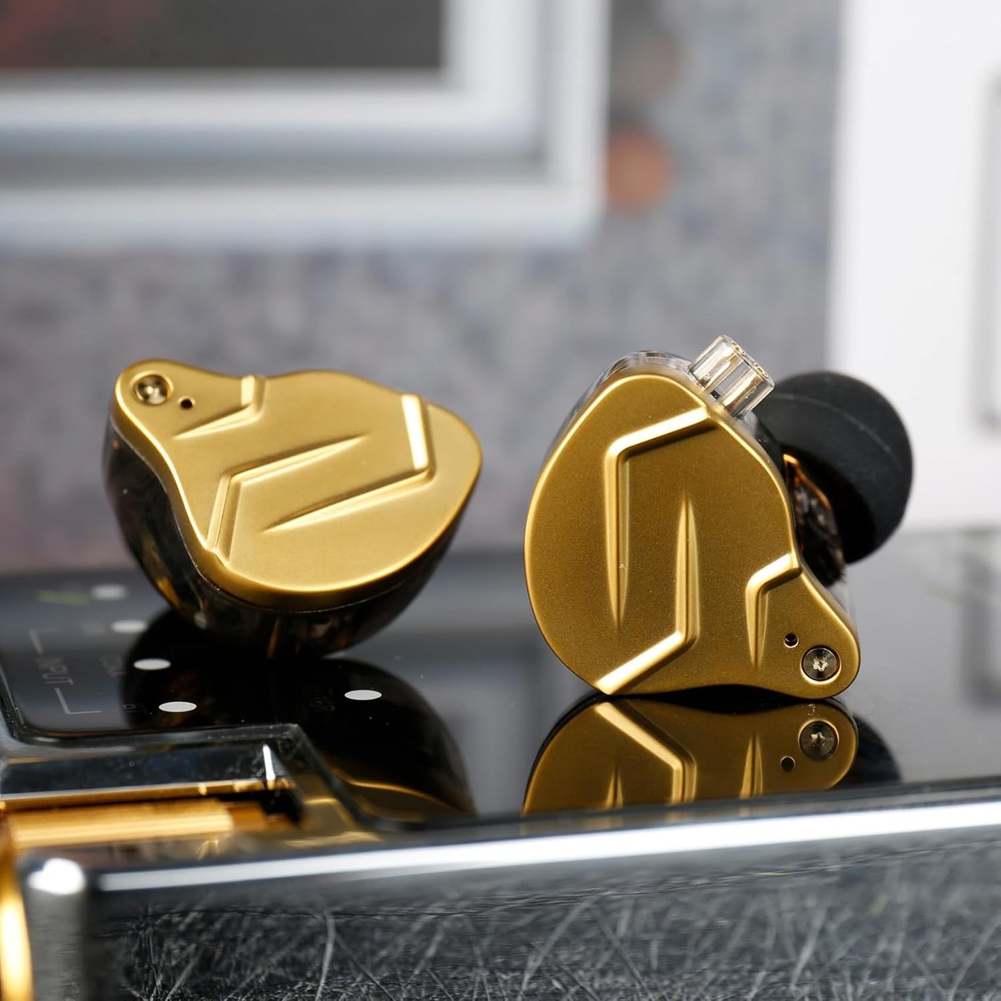 KZ ZSN PRO X in Ear Monitor Headphones Gaming Earbuds, High Fidelity Wired Earbuds, Hybrid Dual Driver IEMS Earphones with 1BA 1DD Detachable Tangle-Free Cable for Computer Tablet (Gold, without Mic)