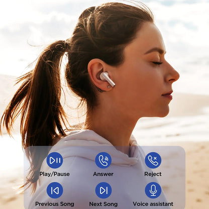PISEN P1 Wireless Bluetooth Earbuds - Long Battery, Low Delay, HD Call, Hifi Suitable for Apple and Android, Built-In Microphone Audio Headphone