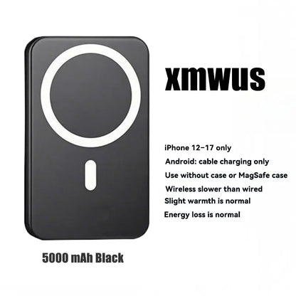 Magnetic Wireless Power Bank, 5000Mah Compact Mobile Device Charger for Iphone 12-17 Series, Magsafe Case Compatible Portable Charger, Back to School Essentials & Haul Item