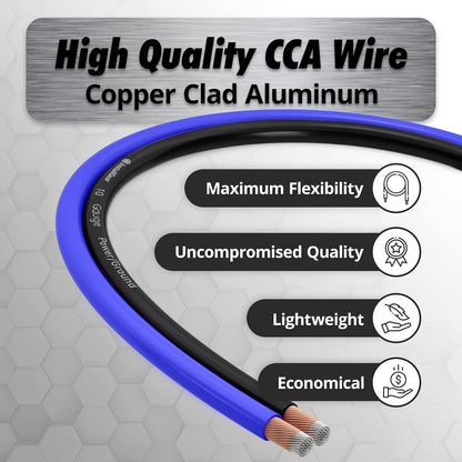 10 Gauge (50Ft) Copper Clad Aluminum CAA - Primary Automotive, Amplifier Power and Ground Cable, Battery Cable, Audio Speaker Stereo, RV Trailer Wiring Welding Cable
